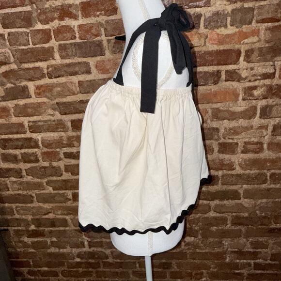 La February Women’s Oatmeal Tie Strap Boho Top Sz L 100% Cotton Style 1330T - Picture 3 of 10